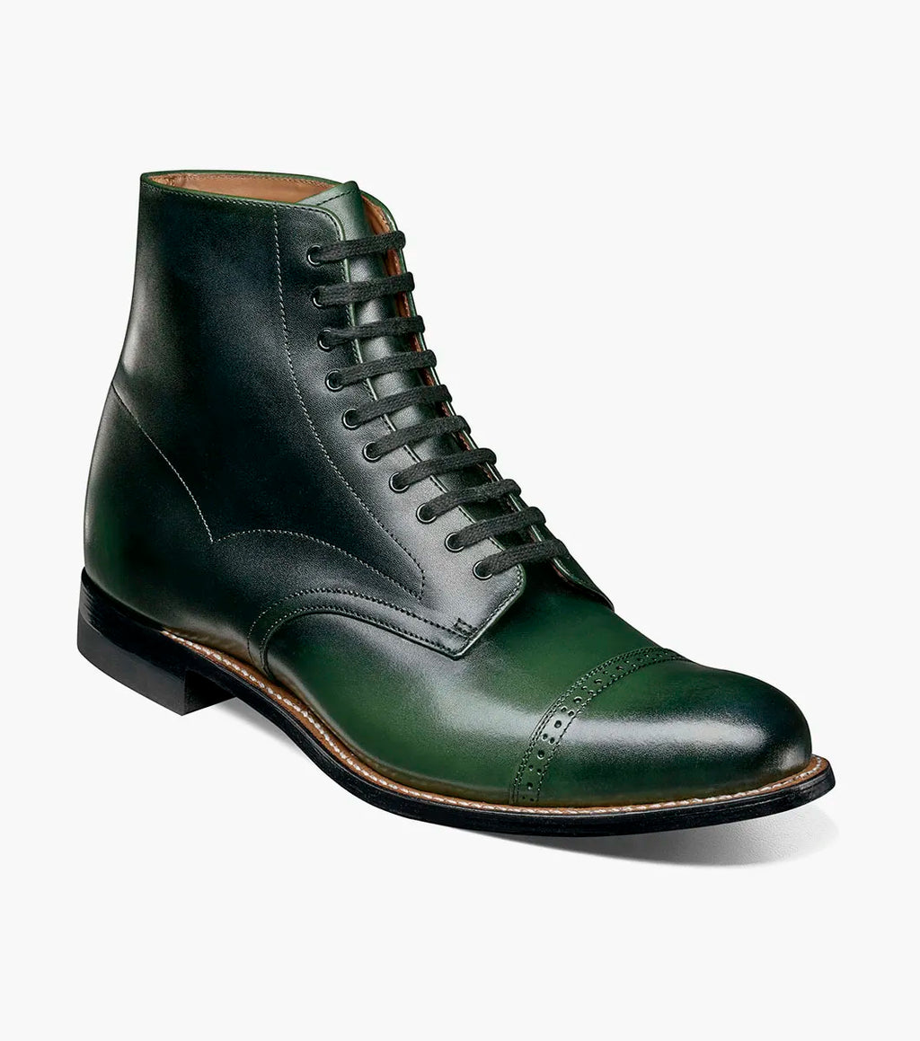 Stacy Adams Madison Cap Toe Lace Up Boot Tone On Tone Green 00110-300