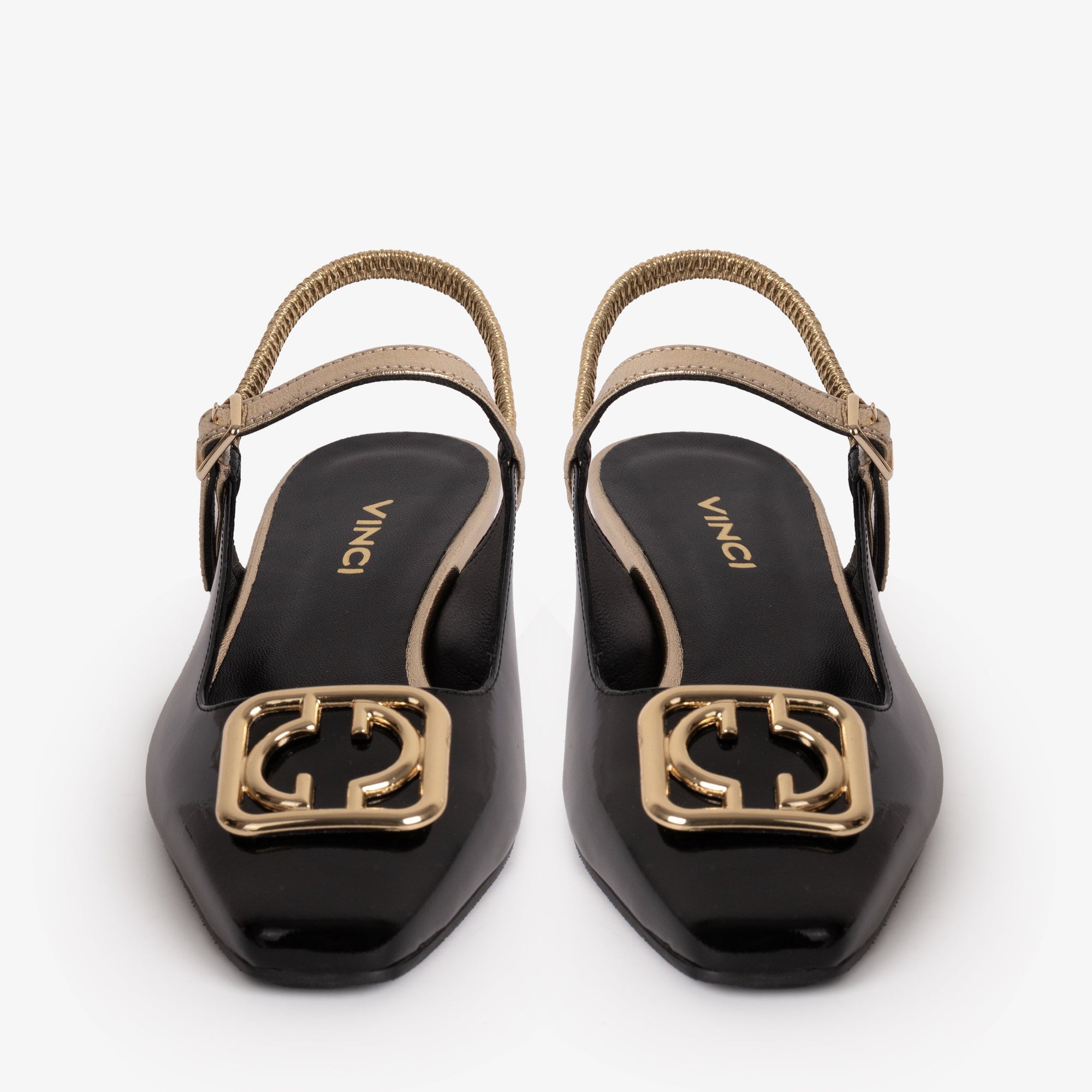 The Rosalinda Black Leather Women Flat Slingback Sandal