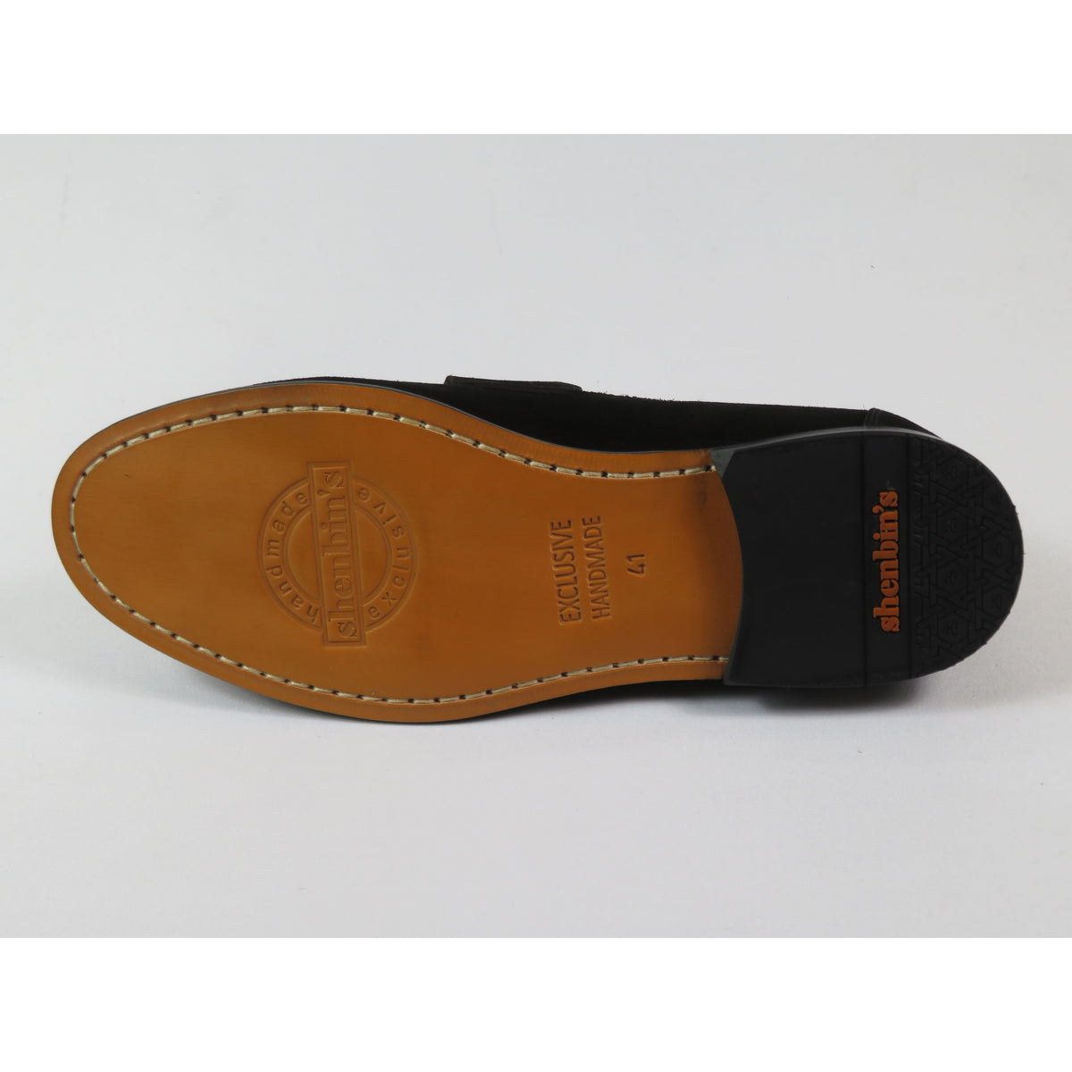 Men's Shoes By SHENBINS Genuine Soft Suede Leather Hand Made in Turkey 0053 Black