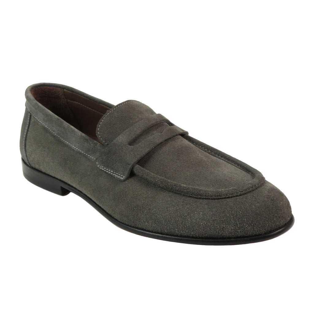 Men's Shoes By SHENBINS Genuine Soft Suede Leather Hand Made in Turkey 0053 Gray
