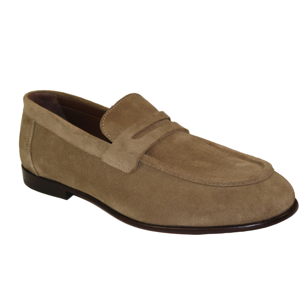 Men's Shoes By SHENBINS Genuine Soft Suede Leather Hand Made in Turkey 0053 Havana Tan