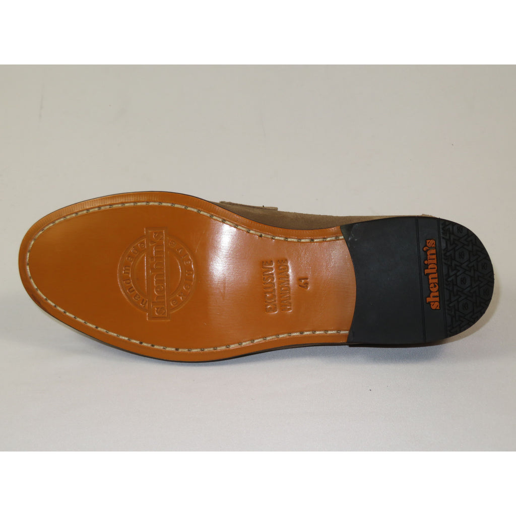 Men's Shoes By SHENBINS Genuine Soft Suede Leather Hand Made in Turkey 0053 Havana Tan