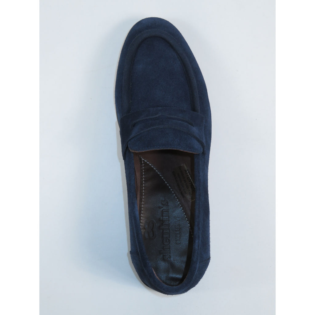Men's Shoes By SHENBINS Genuine Soft Suede Leather Hand Made in Turkey 0053 Navy Blue