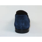 Men's Shoes By SHENBINS Genuine Soft Suede Leather Hand Made in Turkey 0053 Navy Blue