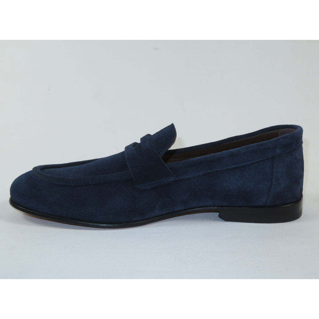 Men's Shoes By SHENBINS Genuine Soft Suede Leather Hand Made in Turkey 0053 Navy Blue