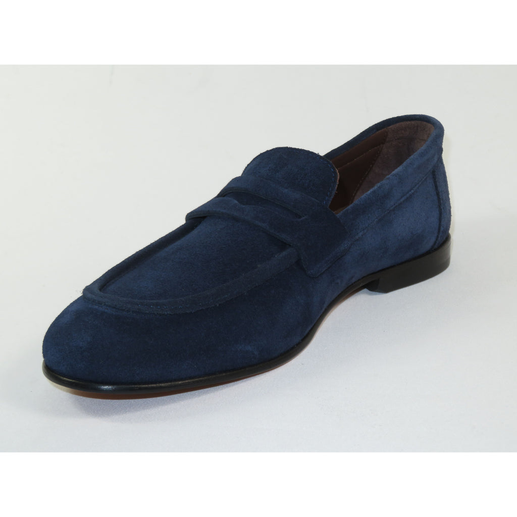 Men's Shoes By SHENBINS Genuine Soft Suede Leather Hand Made in Turkey 0053 Navy Blue