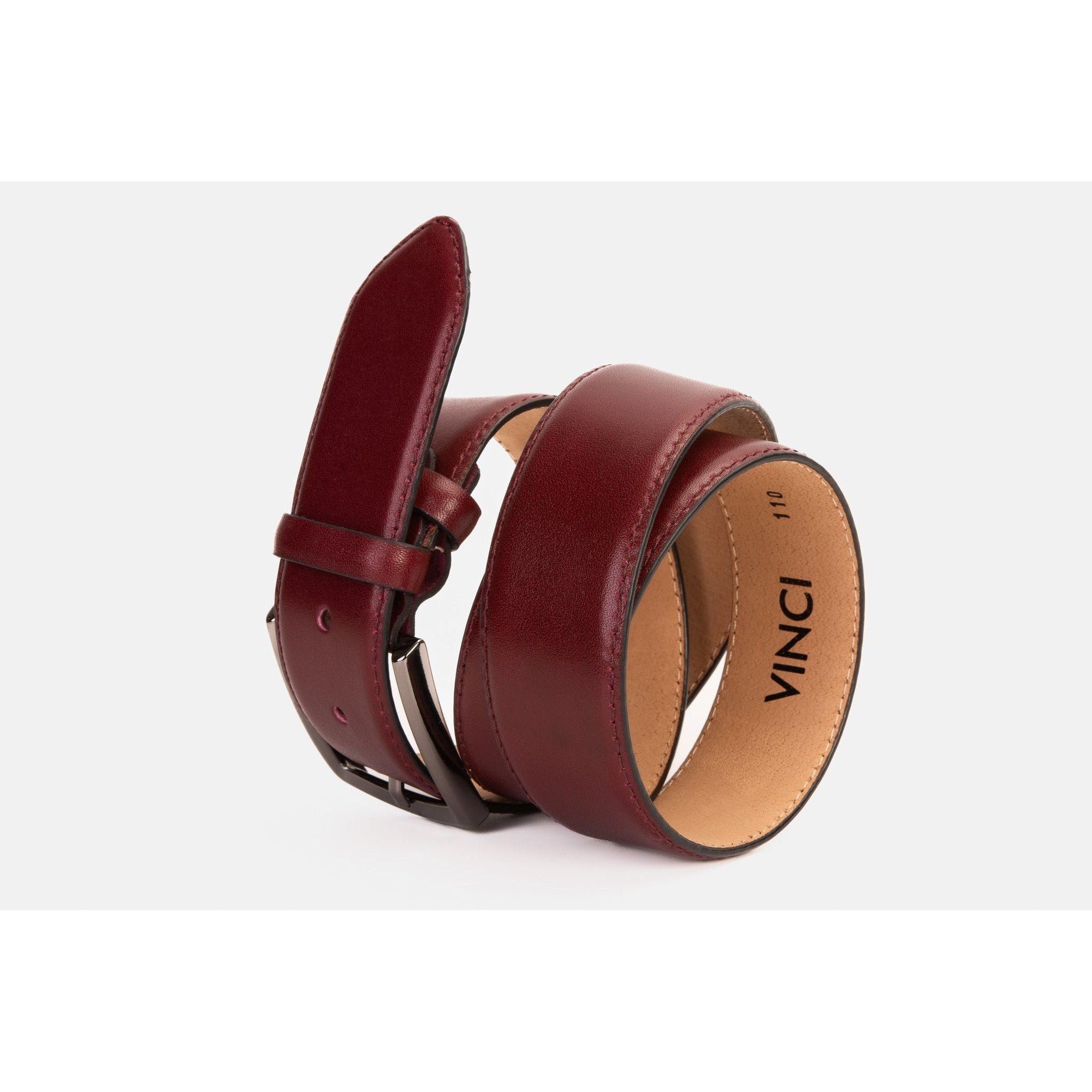 The Royal Hand Craft Burgundy Leather Belt