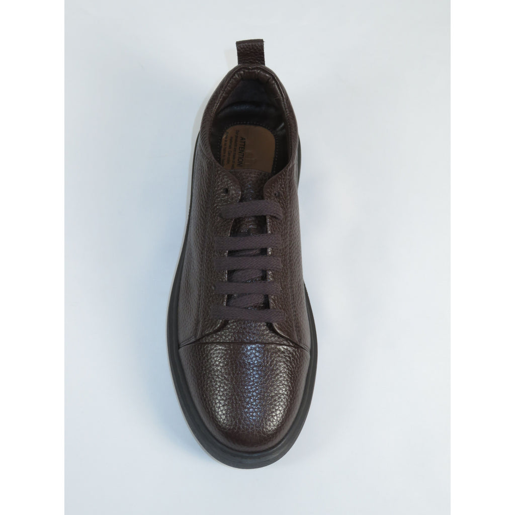 Men's Fashion Sneaker Shoes By SHENBINS Soft Deer Leather Hand Made in Turkey 0168 Brown)