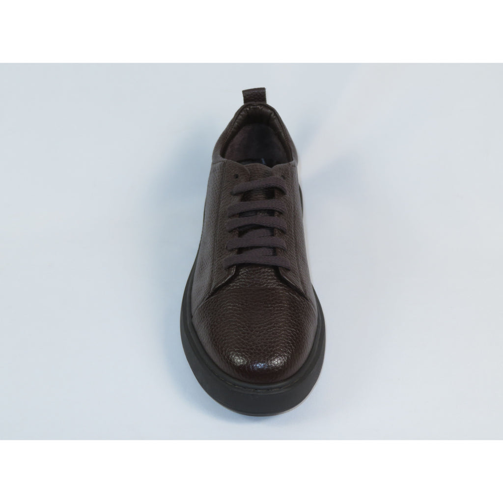 Men's Fashion Sneaker Shoes By SHENBINS Soft Deer Leather Hand Made in Turkey 0168 Brown)