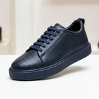 Men's Fashion Sneaker Shoes By SHENBINS Soft Deer Leather Hand Made in Turkey 0168 Navy Blue
