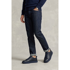 Men's Fashion Sneaker Shoes By SHENBINS Soft Deer Leather Hand Made in Turkey 0168 Navy Blue