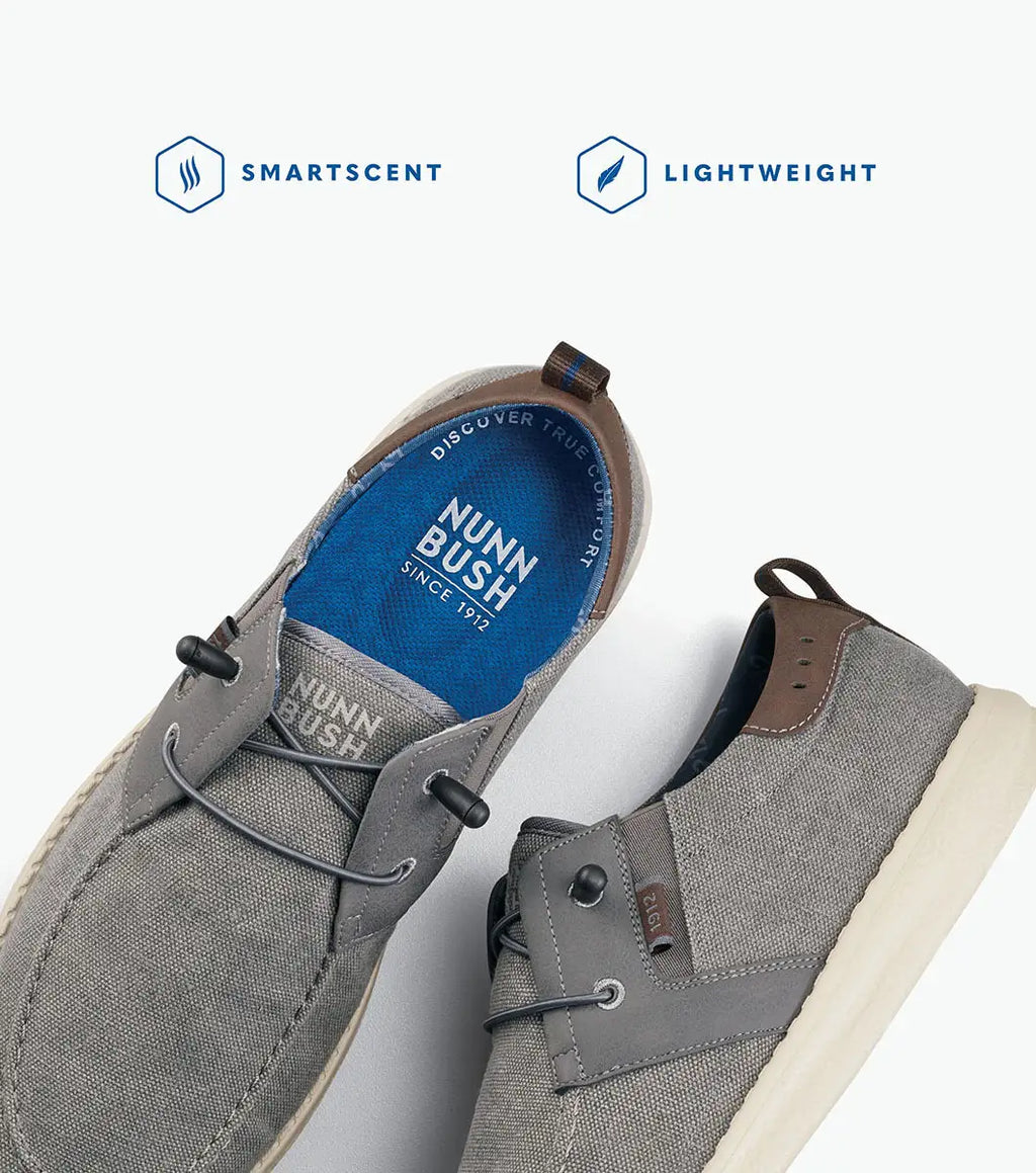 Nunn Bush Brewski Moc Toe Slip On Walking Shoes Gray 84902-020