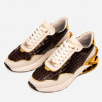 Vinci The Bellagio White & Gold Leather Men Sneaker