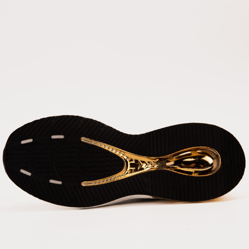 Vinci The Bellagio White & Gold Leather Men Sneaker