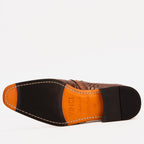 Vinci The Strat Single Monk Strap Cap Toe Brown Leather Handmade Men Shoes