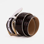 The Bellagio Brown & White Leather Belt