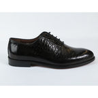 Men's Shoes By SHENBINS Genuine Leather Hand Made in Turkey 0319 Black Crocodile
