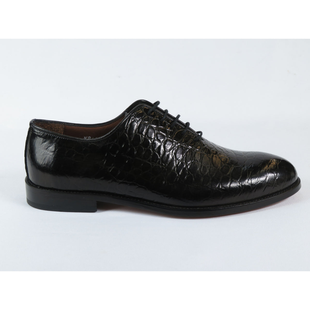 Men's Shoes By SHENBINS Genuine Leather Hand Made in Turkey 0319 Black Crocodile