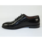 Men's Shoes By SHENBINS Genuine Leather Hand Made in Turkey 0319 Black Crocodile