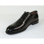 Men's Shoes By SHENBINS Genuine Leather Hand Made in Turkey 0319 Black Crocodile