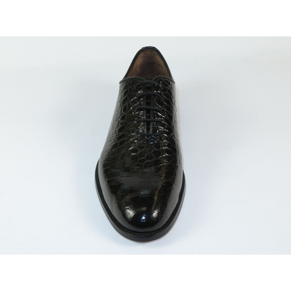 Men's Shoes By SHENBINS Genuine Leather Hand Made in Turkey 0319 Black Crocodile