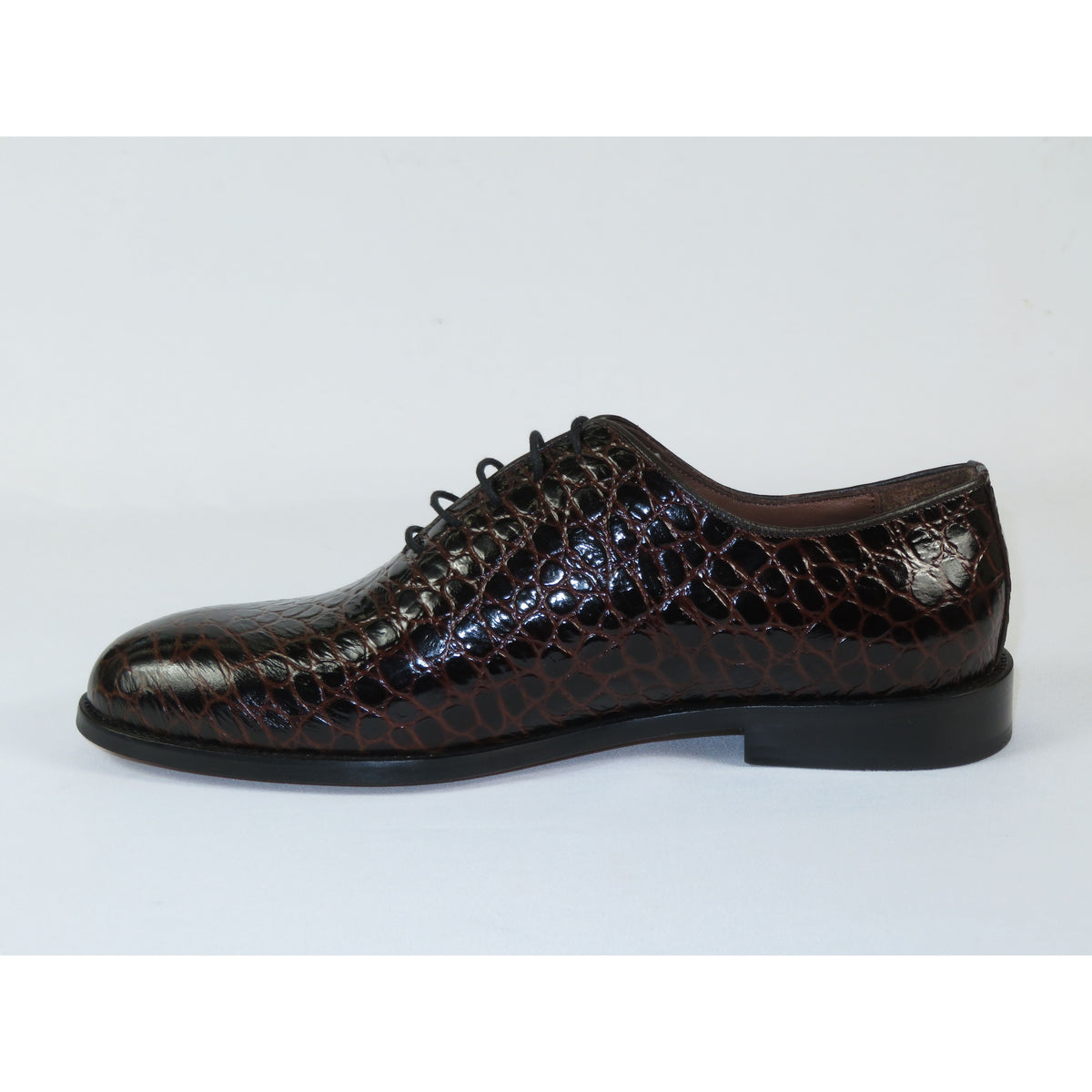 Men's Shoes By SHENBINS Genuine Leather Hand Made in Turkey 0319 Brown Crocodile