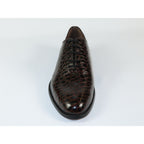 Men's Shoes By SHENBINS Genuine Leather Hand Made in Turkey 0319 Brown Crocodile