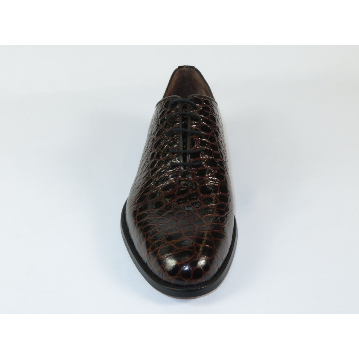 Men's Shoes By SHENBINS Genuine Leather Hand Made in Turkey 0319 Brown Crocodile