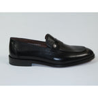 Men's Shoes By SHENBINS Soft Buffalo & Deer Leather Hand Made Slip On 0421 Black