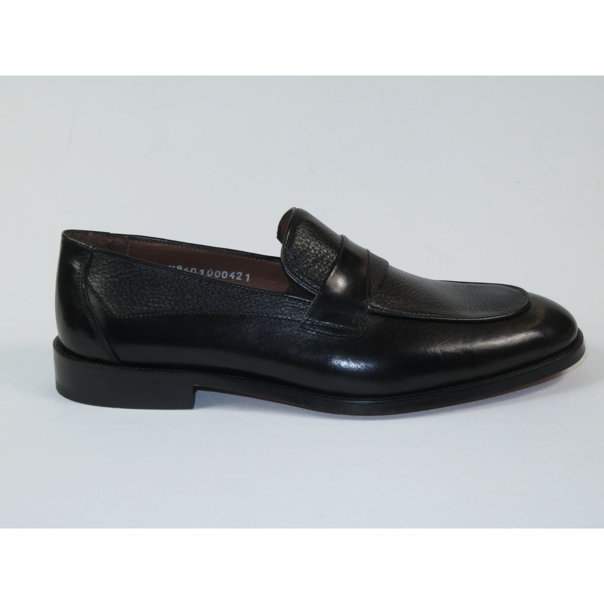 Men's Shoes By SHENBINS Soft Buffalo & Deer Leather Hand Made Slip On 0421 Black