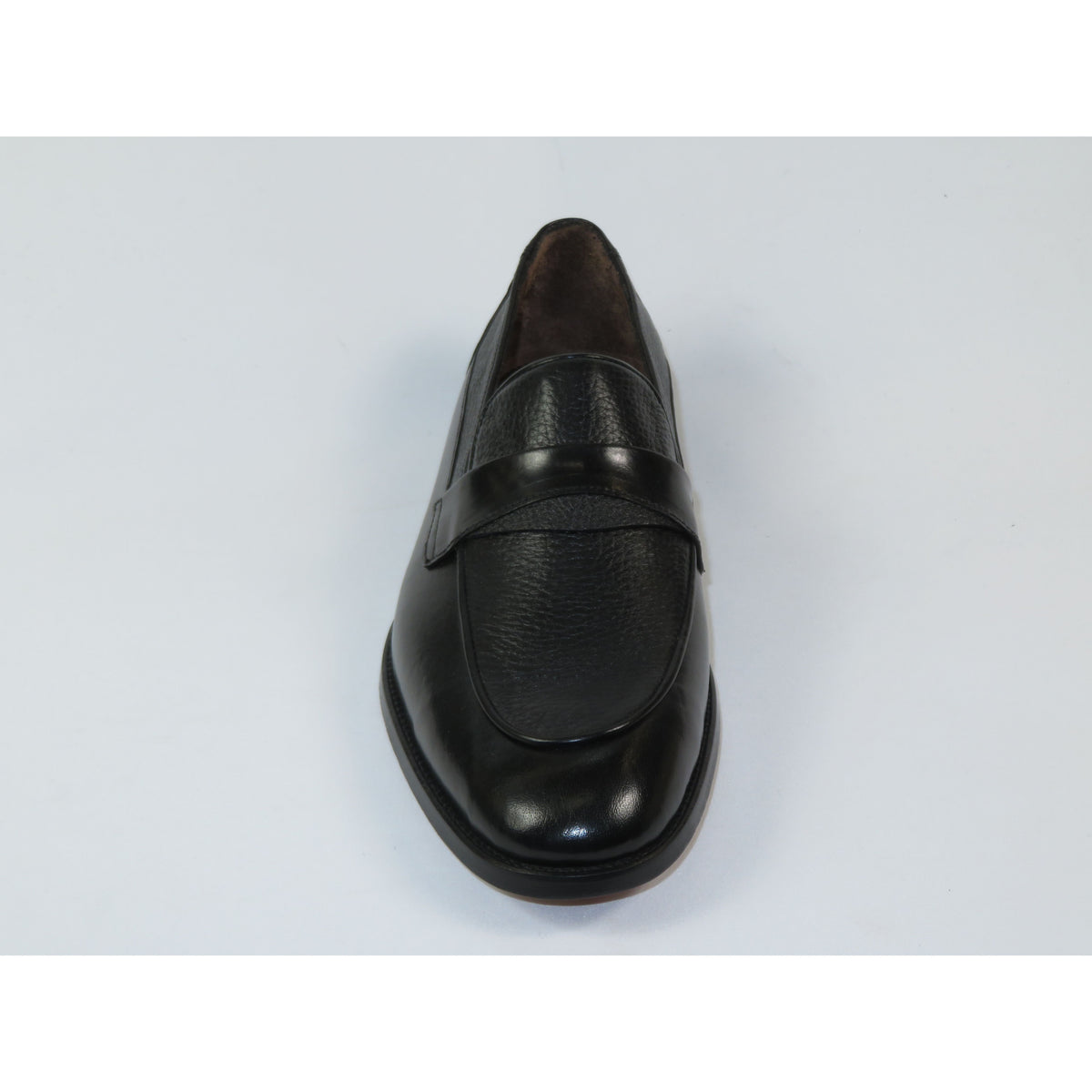Men's Shoes By SHENBINS Soft Buffalo & Deer Leather Hand Made Slip On 0421 Black