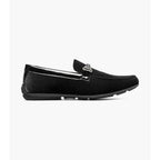 Stacy Adams Sheridan Moc Toe Bit Slip On Shoes velour textile Black 25761-001