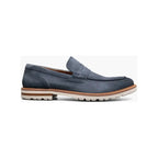 Stacy Adams Hopkins Moc Toe Penny Slip-On Shoes Navy Suede 25708-415