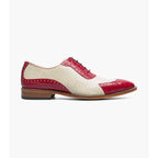 Stacy Adams Tarango Modified Cap Toe Oxford Shoes Raspberry/Ivory 25770-695