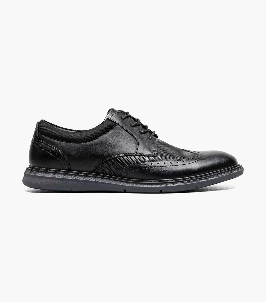 Nunn Bush Chase Wingtip Oxford Walking Shoes Black 85128-001