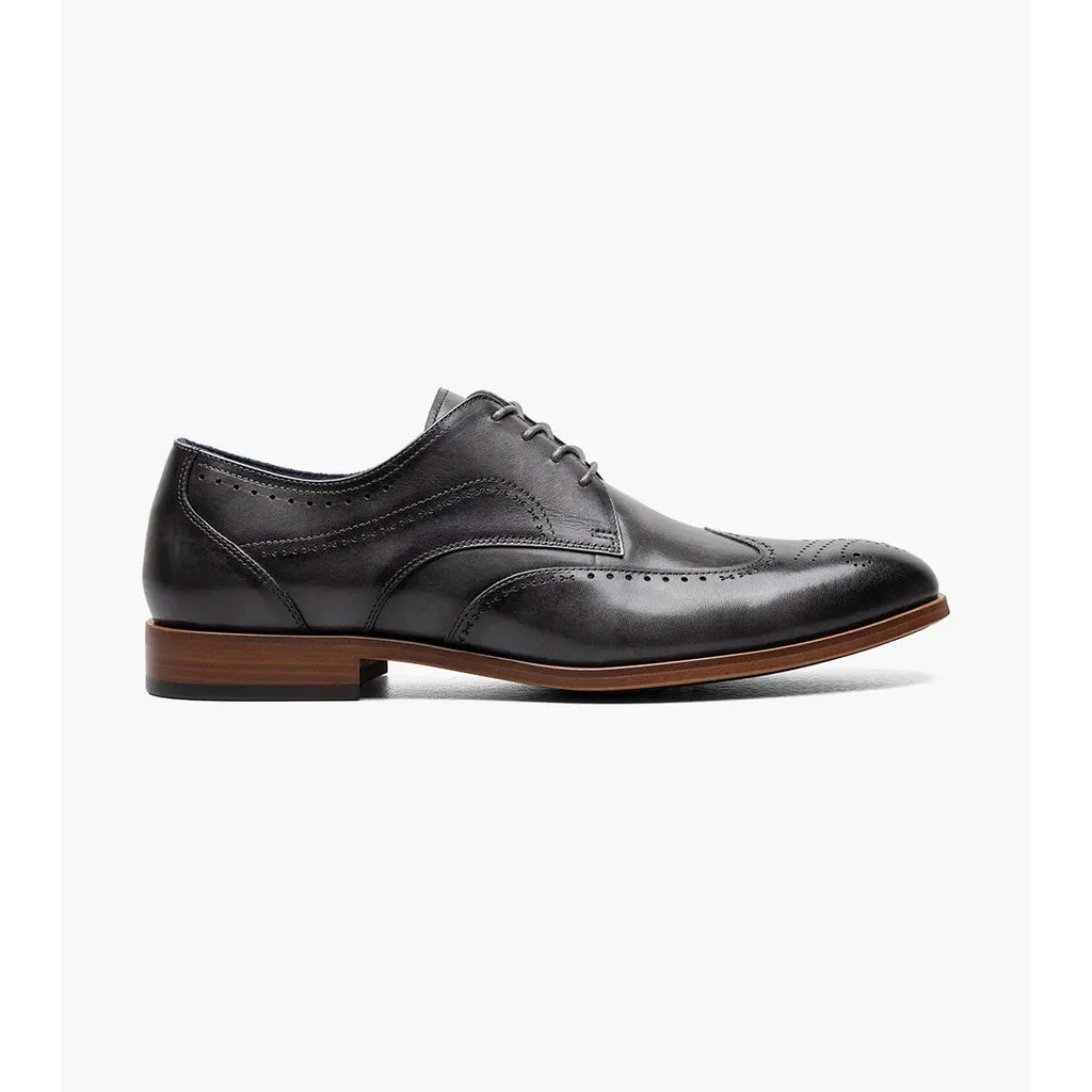 Stacy Adams Brayden Wingtip Oxford Shoes Smooth Leather Gray 25635-020