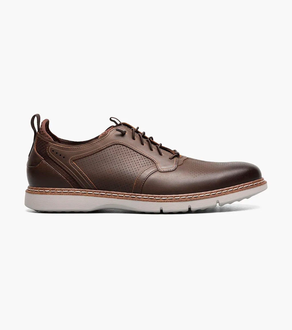 Stacy Adams Sync Plain Toe Lace Up Sneaker Shoes Leather Brown 25662-215