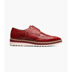 Stacy Adams Alario Wingtip Oxford Croco Leather Shoes Red 25725-600