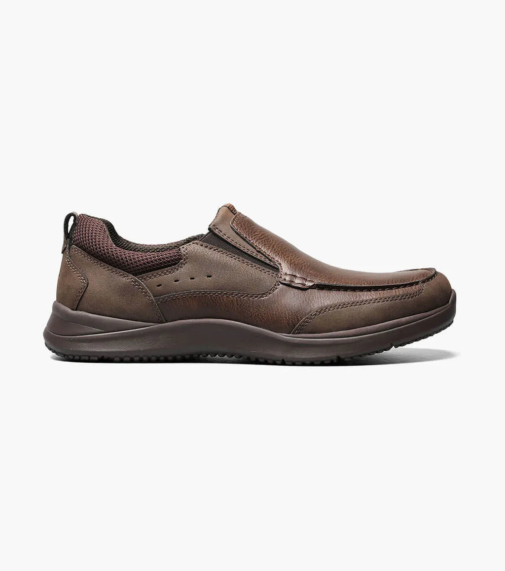 Nunn Bush Conway Moc Toe Slip On Walking Shoes Dark Brown 84846-201