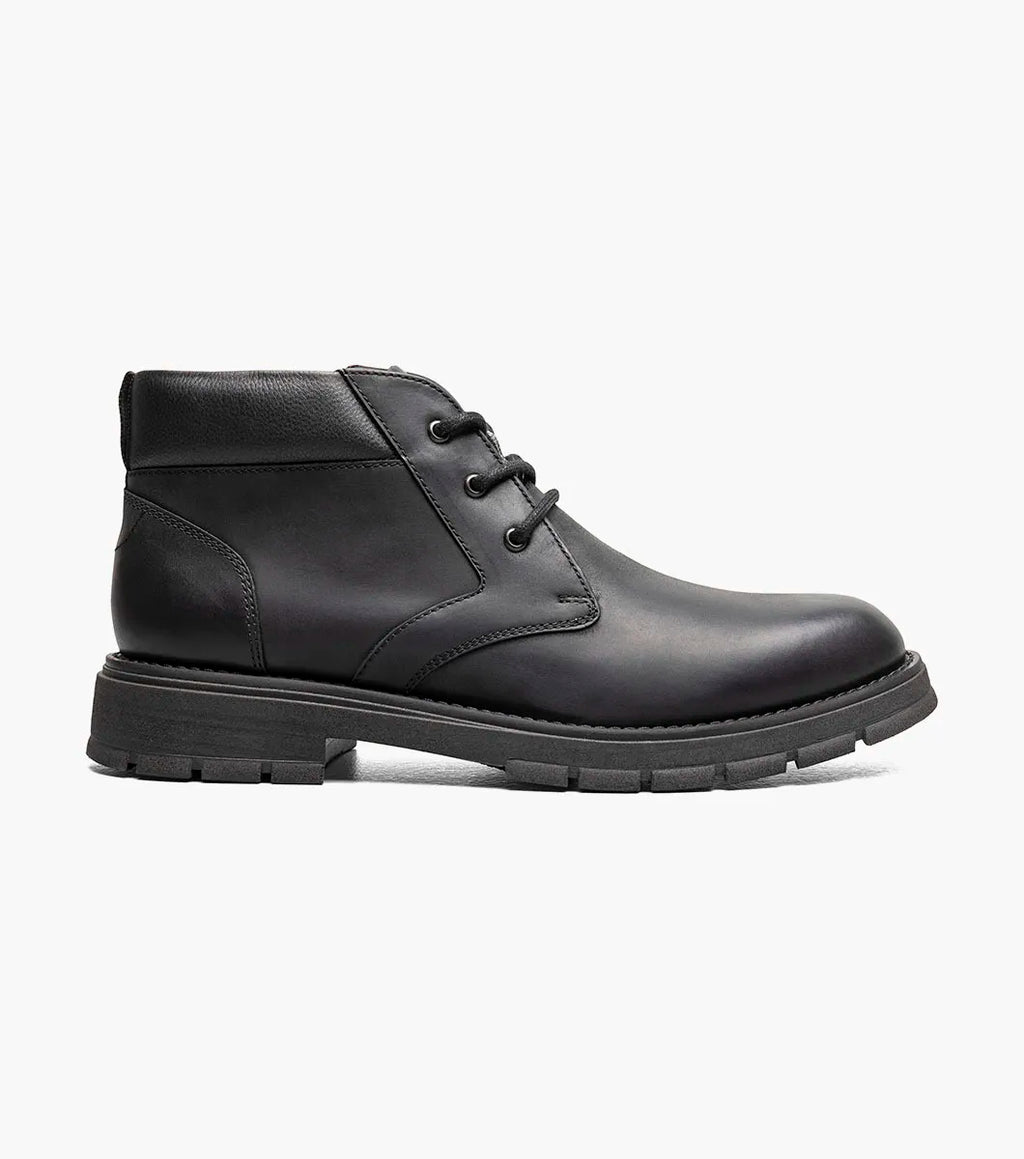 Nunn Bush Briggs Plain Toe Chukka Boot Black Waxy 85177-010