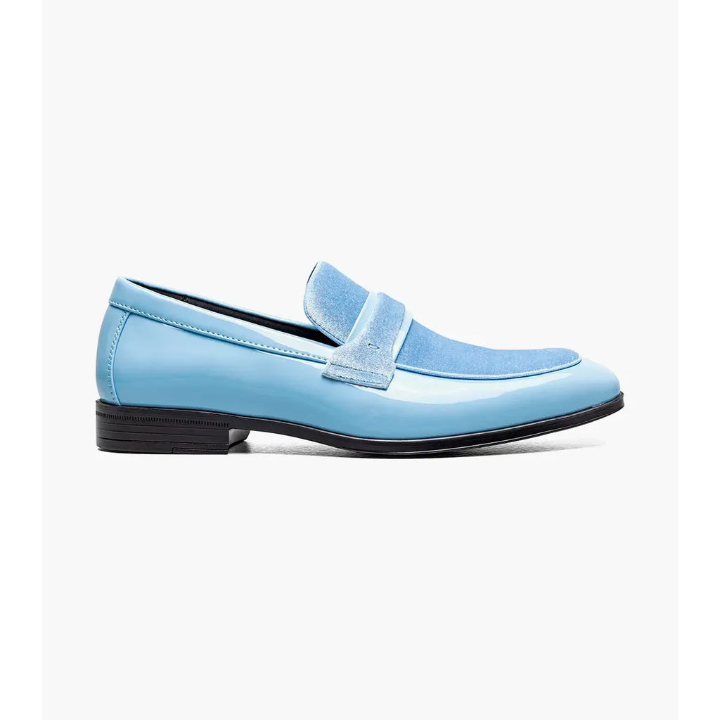 Stacy Adams Spratley Moc Toe Saddle Slip On Dress Shoes Light Blue 25686-459