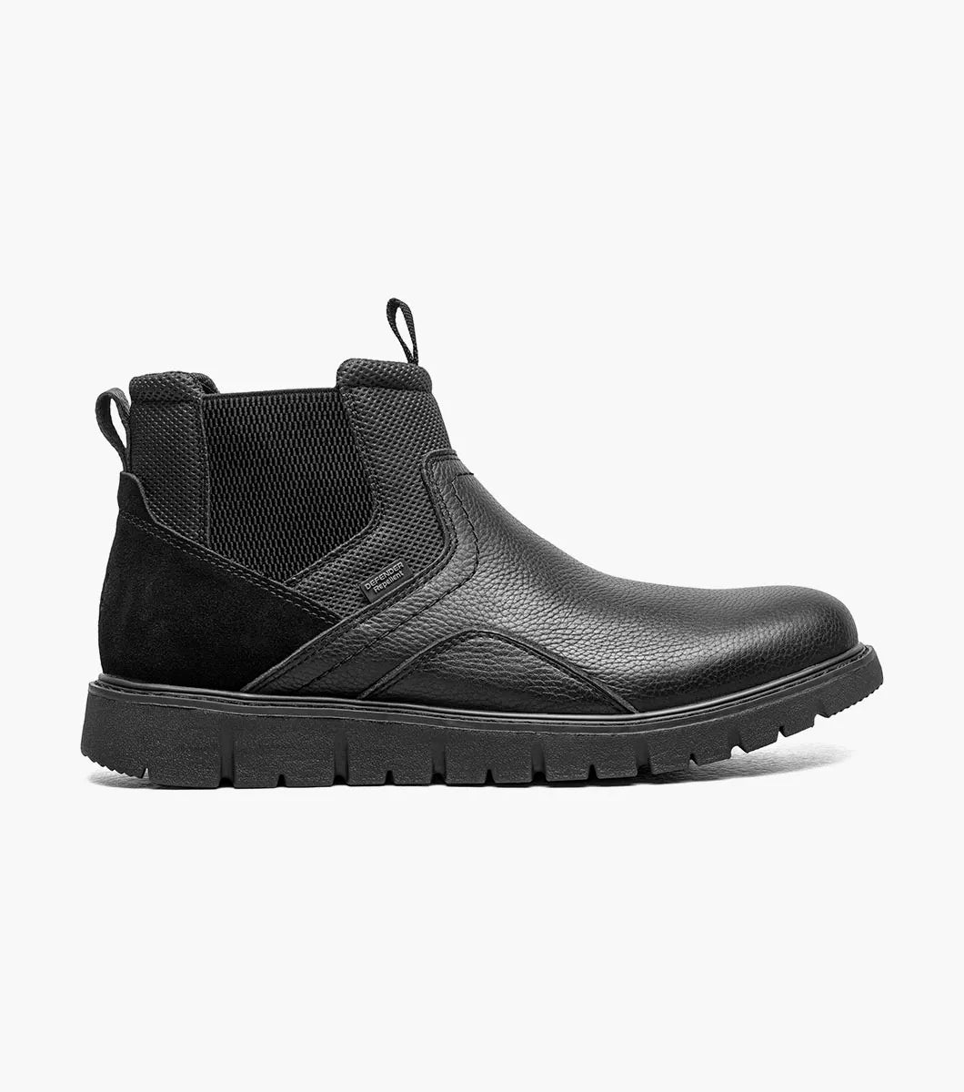 Nunn Bush Karnak Plain Toe Chelsea Boot Leather Black Tumbled  85137-007