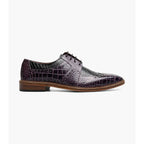 Stacy Adams Travato Wingtip Shoes Animal Print Leather Purple Multi 25737-540