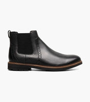 Nunn Bush Otis II Plain Toe Chelsea Boot Black Tumbled Leather 85091-007
