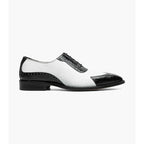 Stacy Adams Tarango Modified Cap Toe Oxford Shoes Black White 25770-111