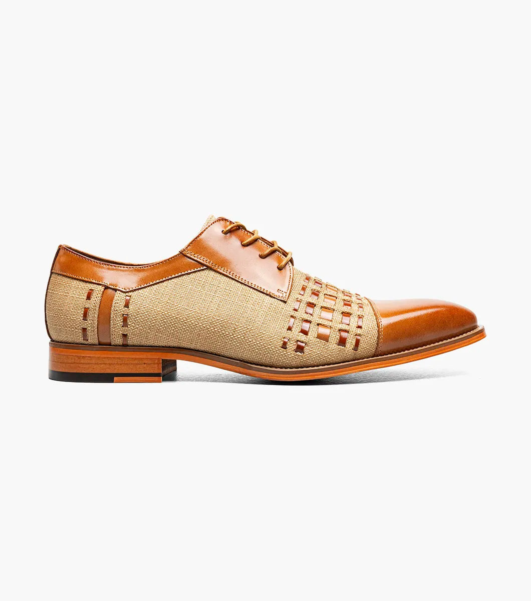 Stacy Adams Halstead Cap Toe Oxford Shoes Two Tone Tan Multi 25765-238
