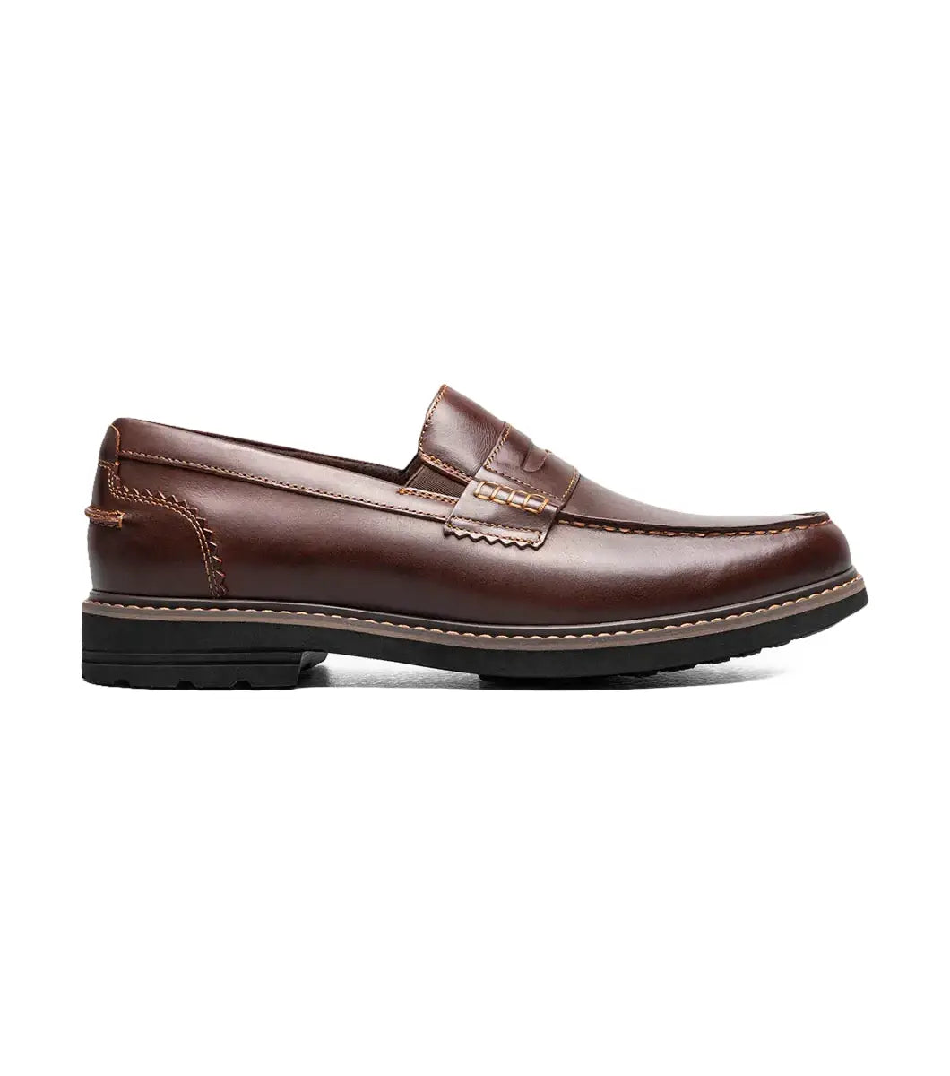 Nunn Bush Odin II Moc Toe Penny Loafer Shoes Burgundy 85154-601