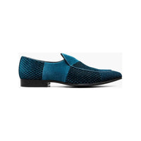 Stacy Adams Shapshaw Velour Moc Toe Slip On Shoes Teal 25642-444