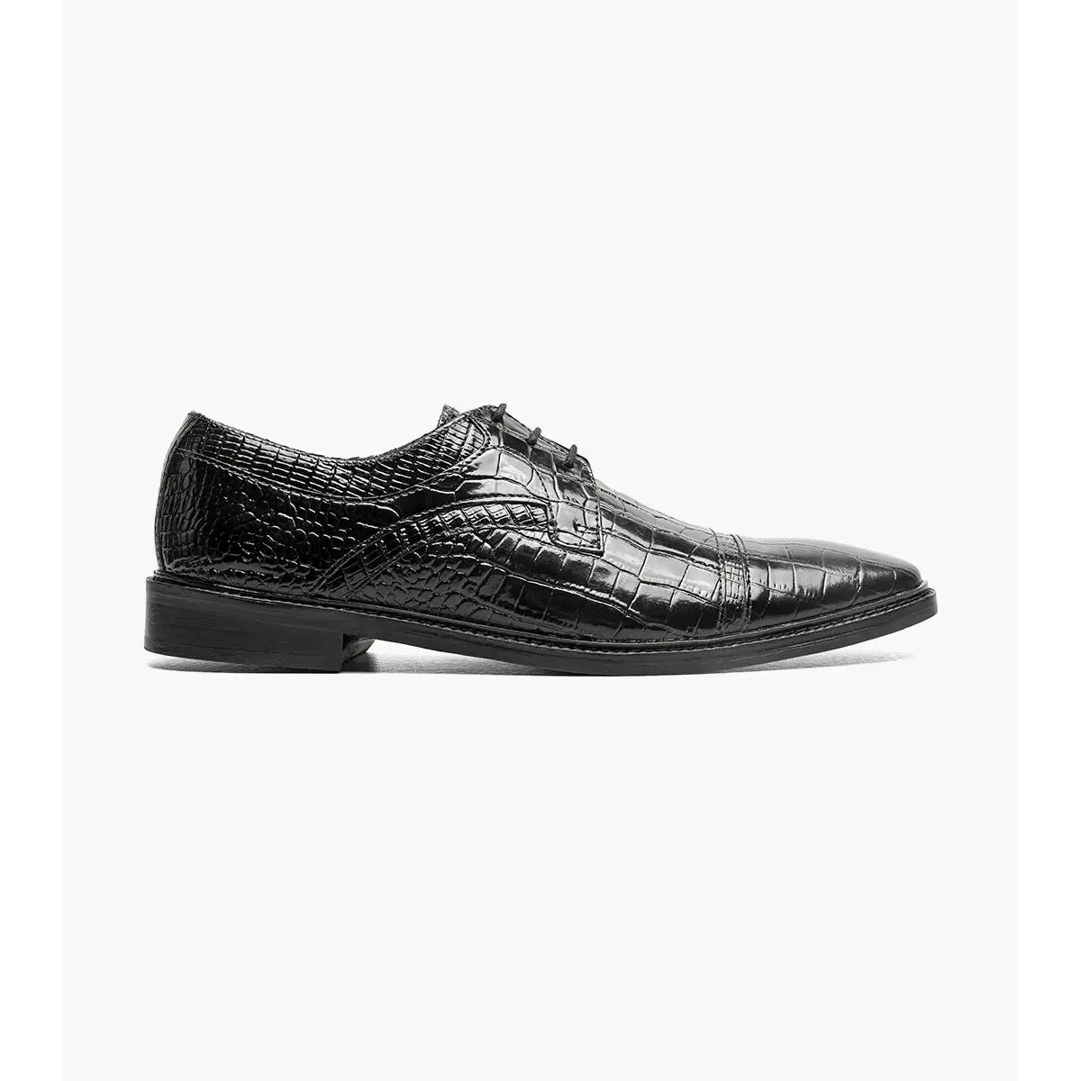 Stacy Adams Fiorentino Cap Toe Oxford Print Leather 25814-001 Black