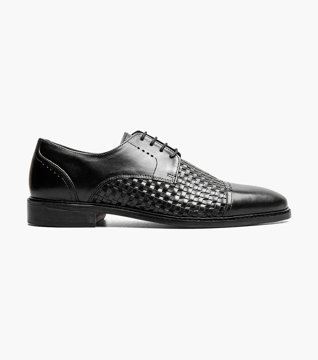 Stacy Adams Franchetti Cap Toe Oxford Leather Shoes 25812-001 Black